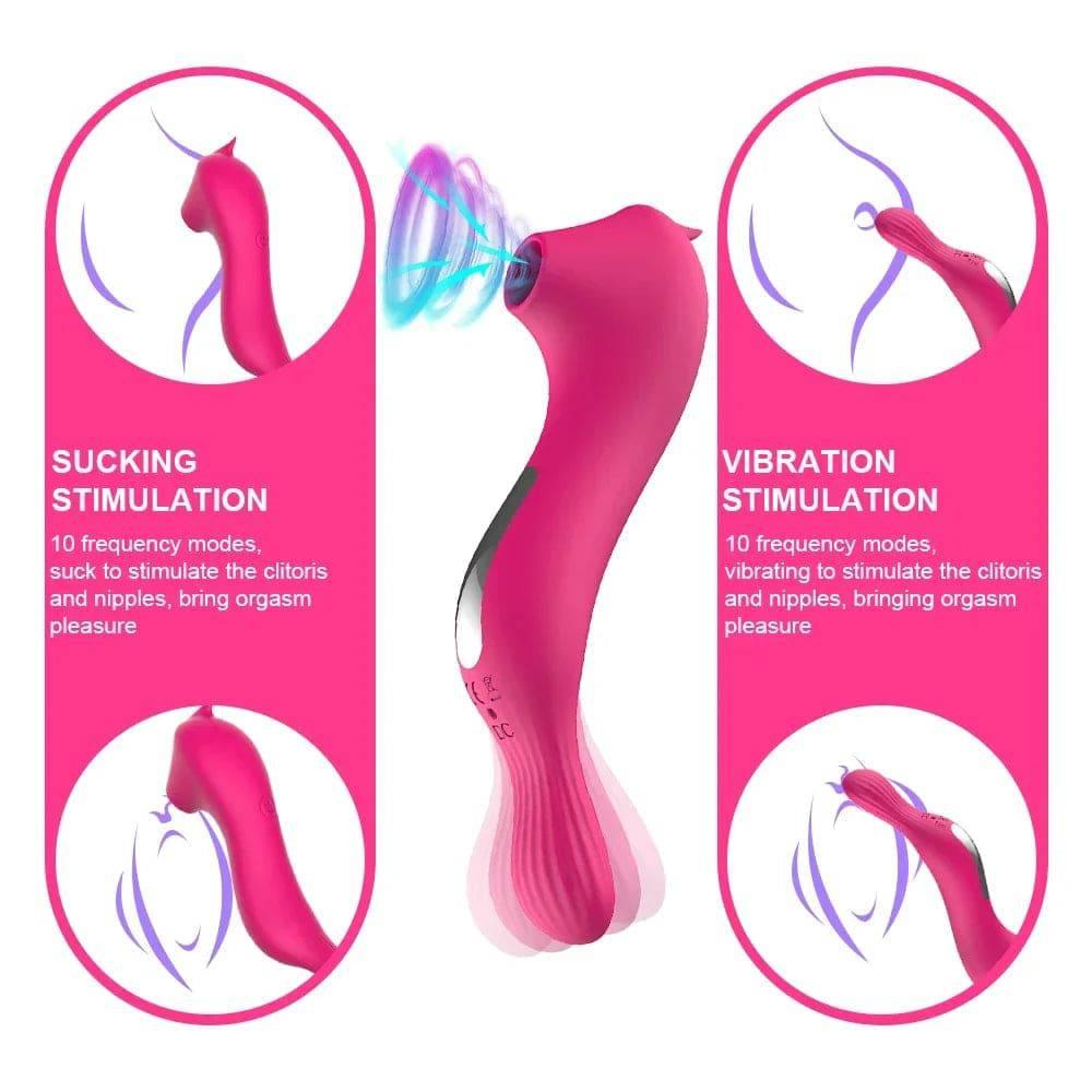 Powerful Sucking Vibrator with Vacuum Suction - Passion Pulse Adult