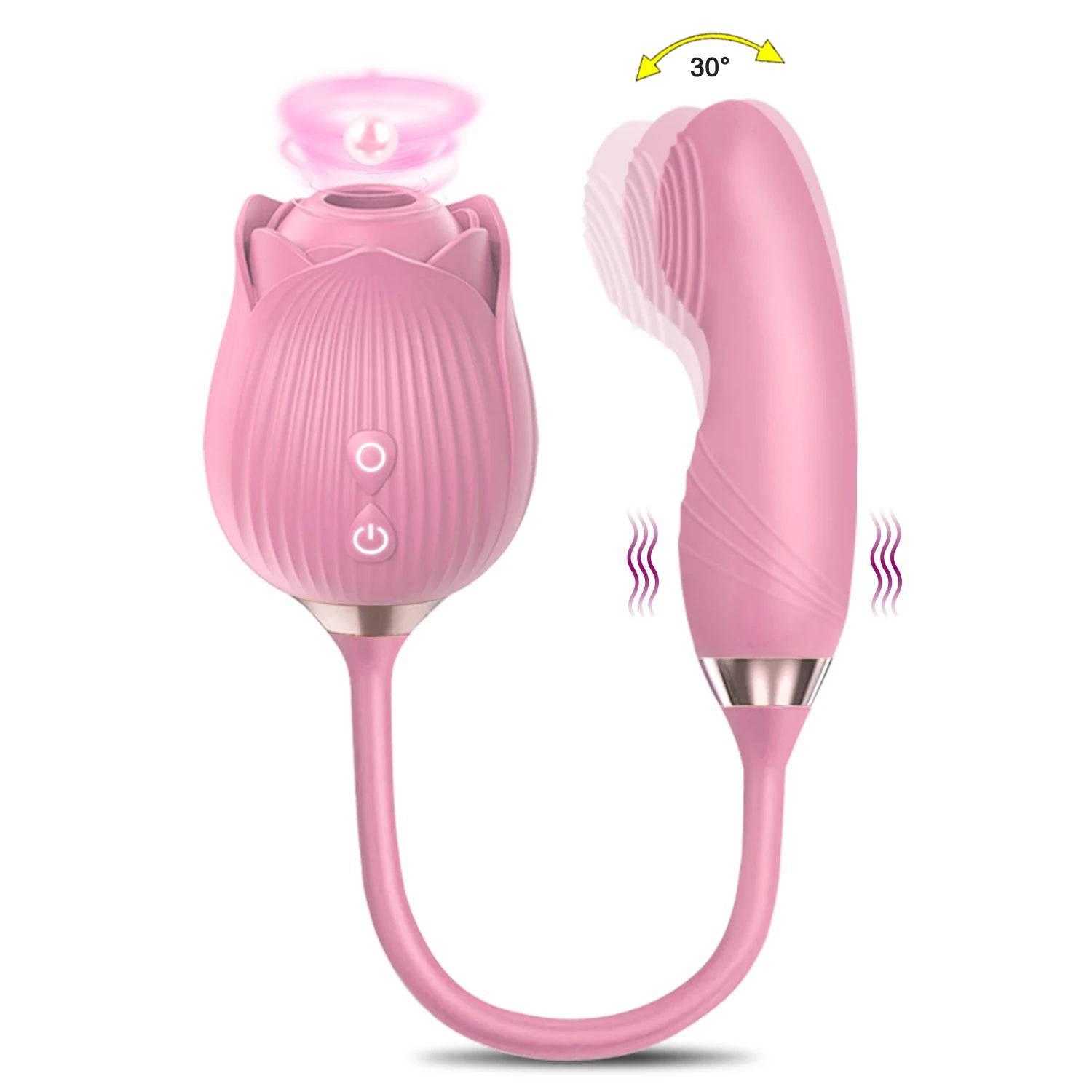 Rose Sucking Licking Vibrator for Women Dildo Clit Sucker Nipple Clitoris Stimulation Vibrators Female Sex Toys for Adults 18+ - Passion Pulse Adult