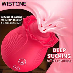 Rose Vibrator – G-Spot Vibrator with 12 Sucking Modes - Passion Pulse Adult