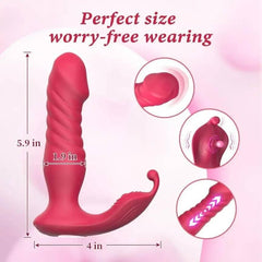 Wearable Tongue Licking G-Spot Vibrator – Remote Control Thrusting Dildo - Passion Pulse Adult