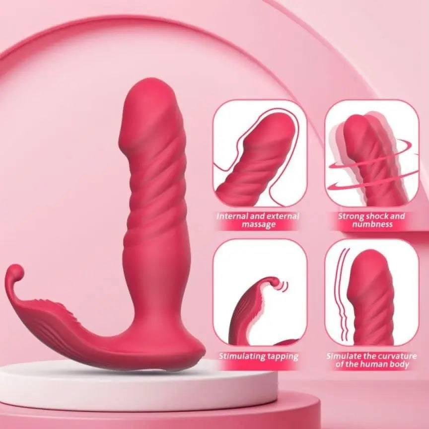 Wearable Tongue Licking G-Spot Vibrator – Remote Control Thrusting Dildo - Passion Pulse Adult
