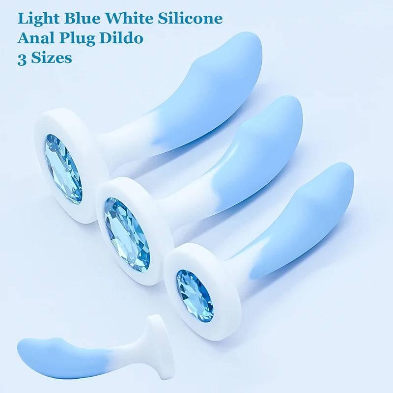 Silicone Anal Plug Set – Crystal Base Anal Trainer in 3 Sizes - Passion Pulse Adult