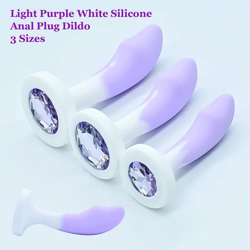 Silicone Anal Plug Set – Crystal Base Anal Trainer in 3 Sizes - Passion Pulse Adult