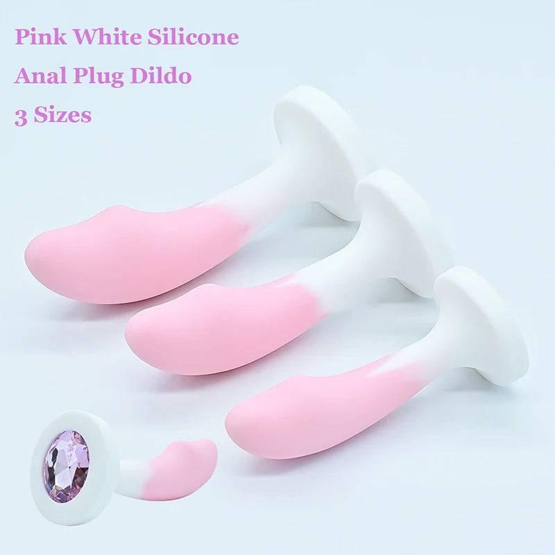 Silicone Anal Plug Set – Crystal Base Anal Trainer in 3 Sizes - Passion Pulse Adult