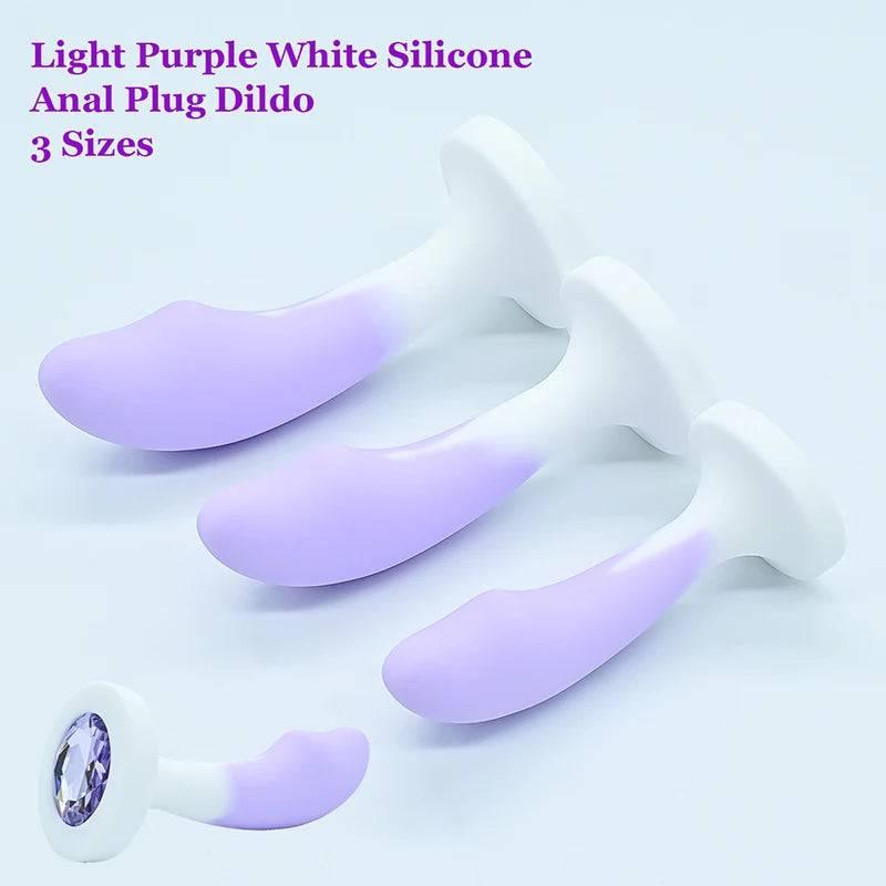 Silicone Anal Plug Set – Crystal Base Anal Trainer in 3 Sizes - Passion Pulse Adult
