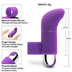 10 Modes Finger Vibrator: Clitoris Massage, G-Spot Stimulation, Rechargeable Vibrating Egg - Sex Toy for Women Masturbation - Passion Pulse Adult