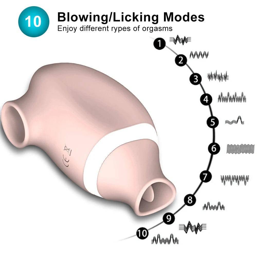 2-in-1 Clitoral Sucking Vibrator – G-Spot & Licking Dual Stimulator - Passion Pulse Adult