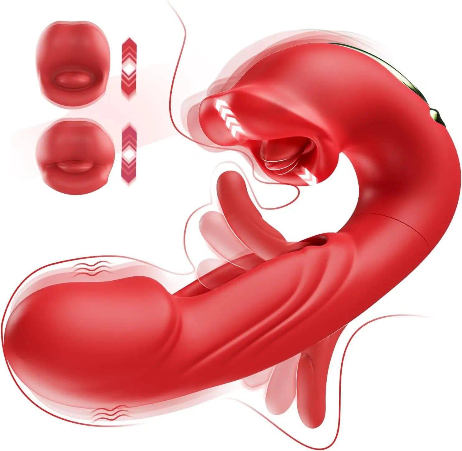 3-in-1 Tongue Licking & Flapping G-Spot Vibrator - Passion Pulse Adult