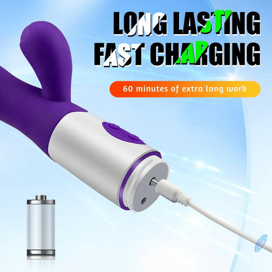 Beginner-Friendly Rabbit Vibrator – Powerful G-Spot, Clitoral, & Nipple Stimulator - Passion Pulse Adult