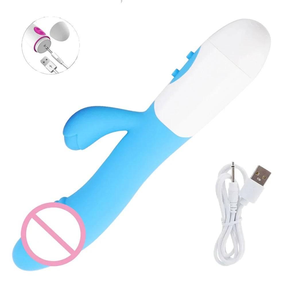 Beginner-Friendly Rabbit Vibrator – Powerful G-Spot, Clitoral, & Nipple Stimulator - Passion Pulse Adult