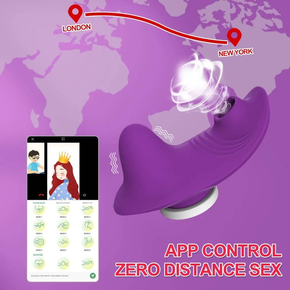 Bluetooth App-Controlled Panty Vibrator – Mini Clitoral Sucker for Discreet Pleasure - Passion Pulse Adult
