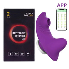 Bluetooth App-Controlled Panty Vibrator – Mini Clitoral Sucker for Discreet Pleasure - Passion Pulse Adult