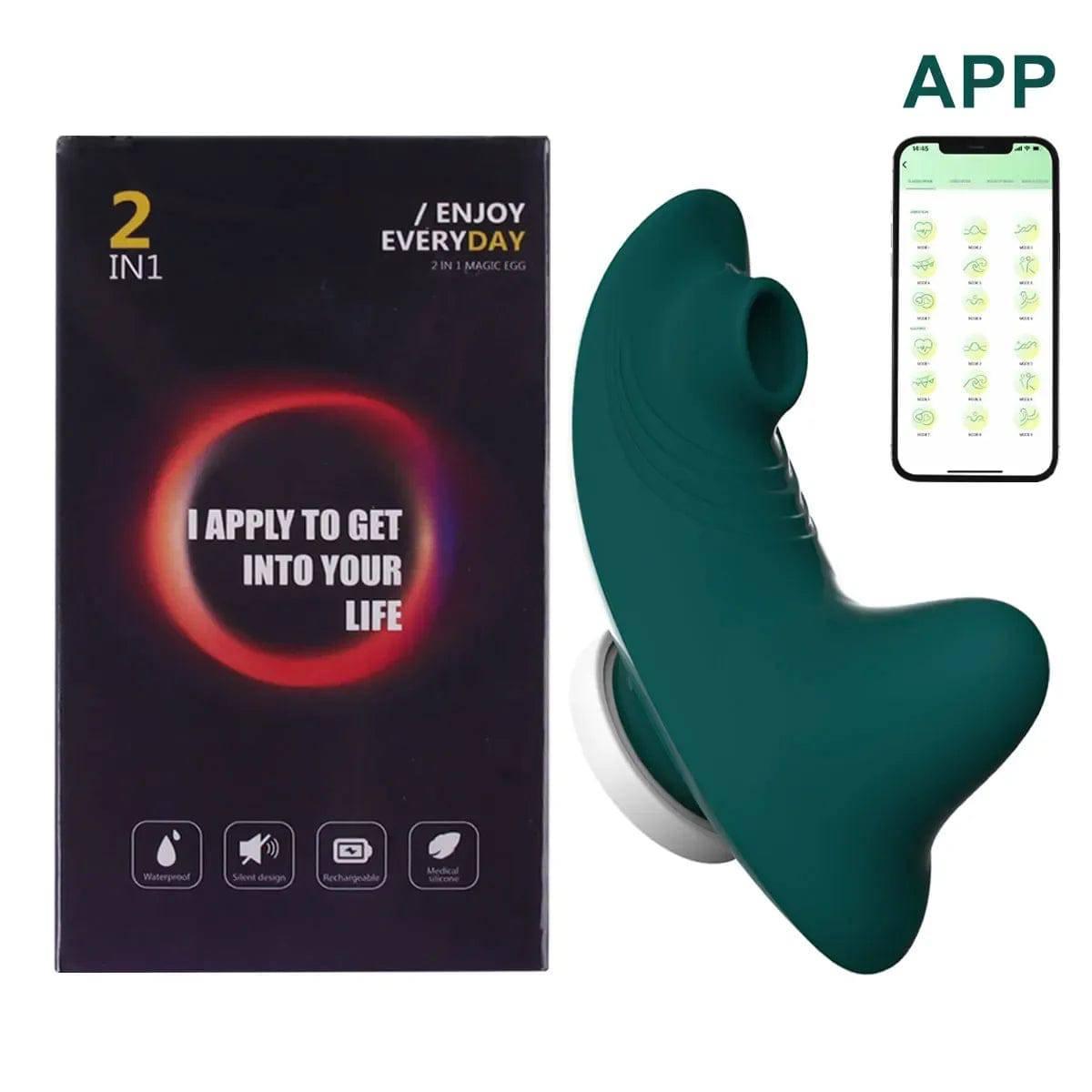 Bluetooth App-Controlled Panty Vibrator – Mini Clitoral Sucker for Discreet Pleasure - Passion Pulse Adult