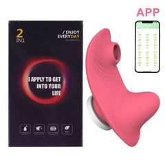 Bluetooth App-Controlled Panty Vibrator – Mini Clitoral Sucker for Discreet Pleasure - Passion Pulse Adult