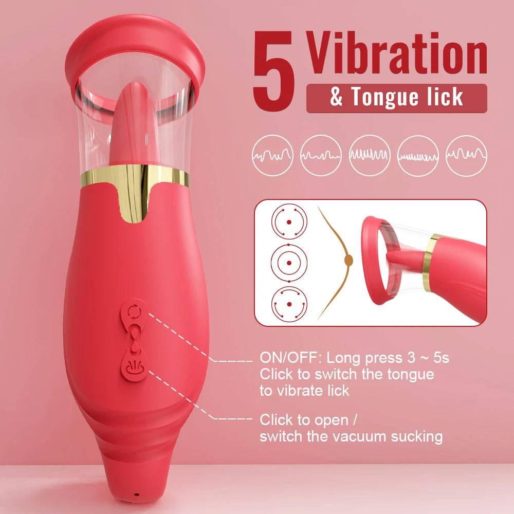Tongue Sucking Licking Vibrator – Clitoris & Nipple Stimulator - Passion Pulse Adult