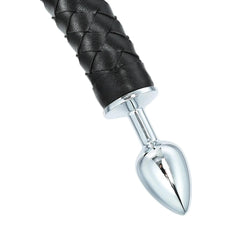Devil Tail Metal Anal Plug with PU Leather Whip - Cosplay and Roleplay Butt Plug for Couples, Men, and Women BDSM Games - Passion Pulse Adult