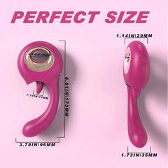 G-Spot Vibrator with Tongue Licking: 2-in-1 Clit & Oral Silicone Toy - Passion Pulse Adult