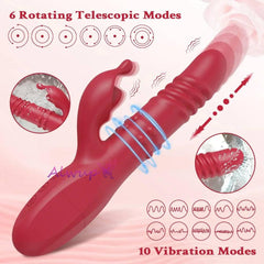 Powerful Rabbit Vibrator – G-Spot & Clitoral Stimulation with Telescopic Rotating Motion - Passion Pulse Adult