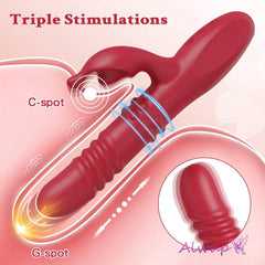 Powerful Rabbit Vibrator – G-Spot & Clitoral Stimulation with Telescopic Rotating Motion - Passion Pulse Adult
