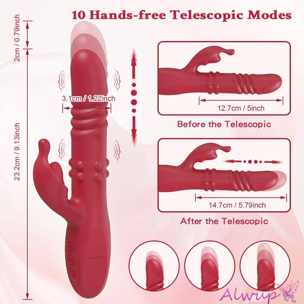 Powerful Rabbit Vibrator – G-Spot & Clitoral Stimulation with Telescopic Rotating Motion - Passion Pulse Adult