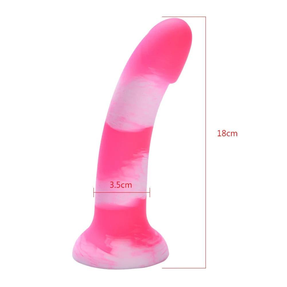 Realistic Liquid Silicone Dildo – Pink G-Spot and Anal Masturbator with Suction Cup - Passion Pulse Adult