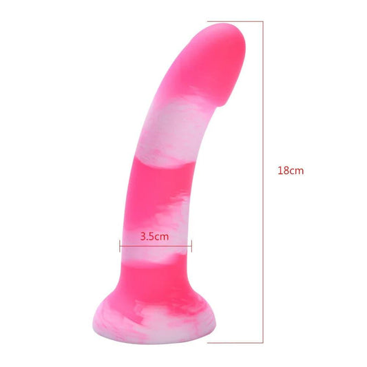 Realistic Liquid Silicone Dildo – Pink G-Spot and Anal Masturbator with Suction Cup - Passion Pulse Adult