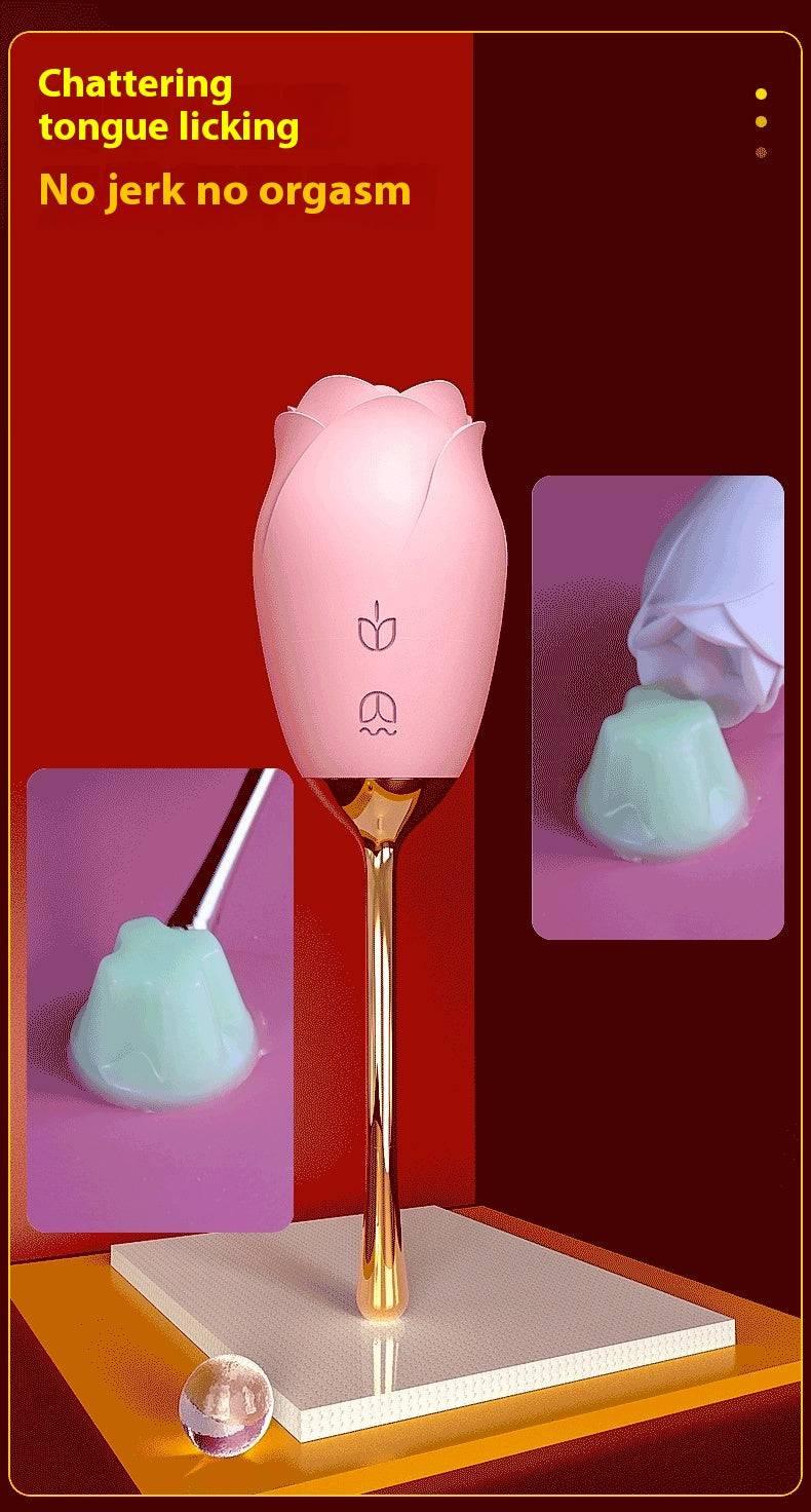 Rose Tongue Licking Sucking Clitoral Vibrator - Passion Pulse Adult