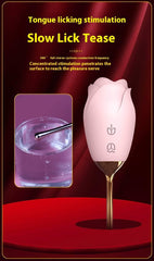 Rose Tongue Licking Sucking Clitoral Vibrator - Passion Pulse Adult