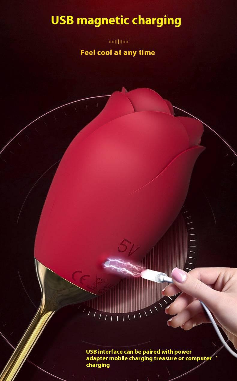 Rose Tongue Licking Sucking Clitoral Vibrator - Passion Pulse Adult