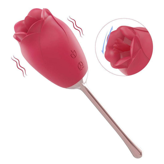 Rose Tongue Licking Sucking Clitoral Vibrator - Passion Pulse Adult