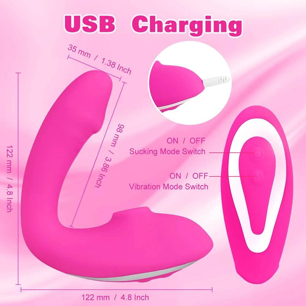 Sucking & Dual Dildo G-Spot Vibrator - Passion Pulse Adult