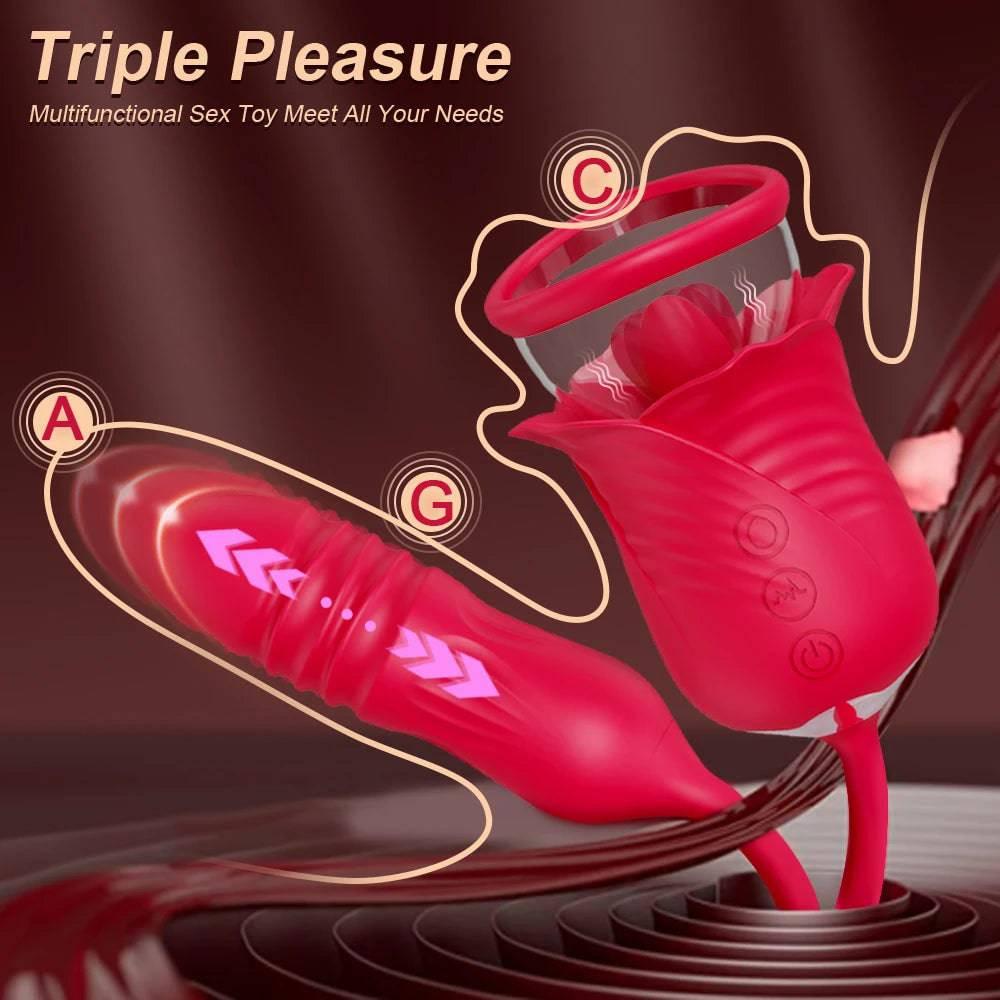 Tongue-Licking Vibrator & Breast Massager – Nipple and Vaginal Stimulator for Women - Passion Pulse Adult