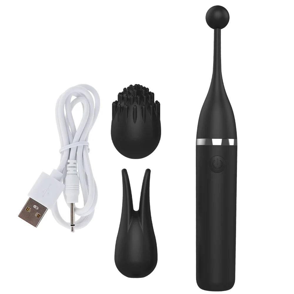 Female Clitoris Vibrator with 3 Caps – G-Spot Masturbation Massage - Passion Pulse Adult