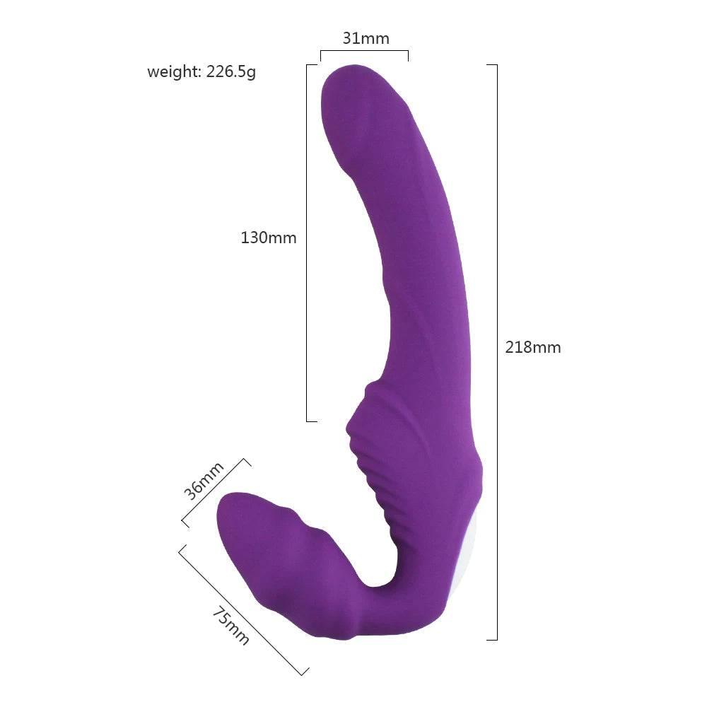 Dual Motor Strapless Strap-On Dildo Vibrator – G-Spot & Clitoral Stimulation for Couples - Passion Pulse Adult