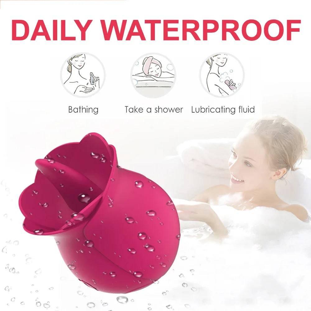 Rose Clit Sucker & G-Spot Vibrator: Tongue Licking Masturbator - Passion Pulse Adult