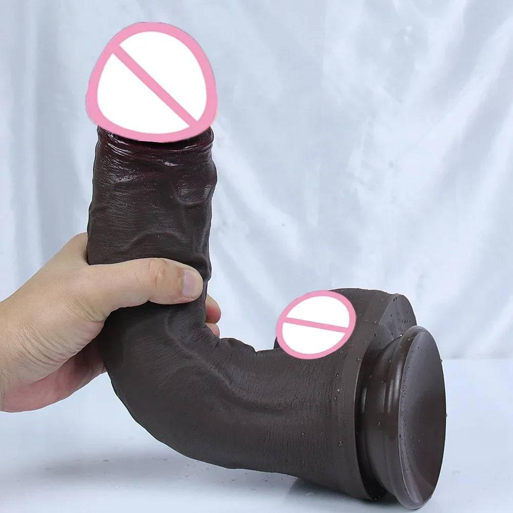 7cm Diam Huge Long Dick Realistic Dildo Soft Penis Suction Cup Anal Sex Toys For Woman Vagina Massager G Spot Masturbation Cock - Passion Pulse Adult
