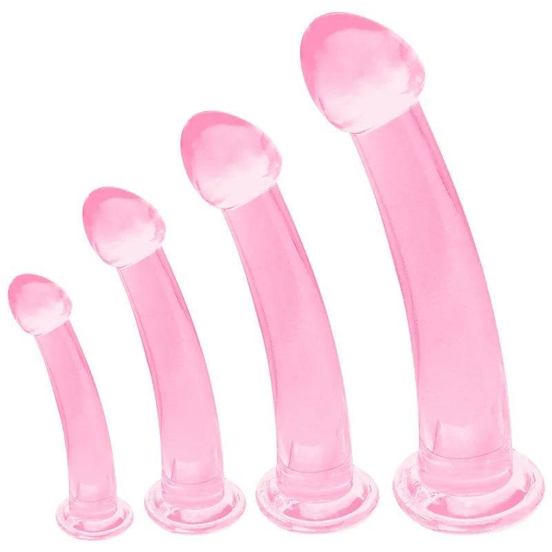 Soft Jelly Dildo with Suction Cup – Crystal Masturbator for Women and Men - Passion Pulse Adult