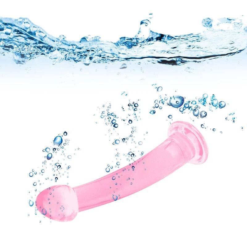 Soft Jelly Dildo with Suction Cup – Crystal Masturbator for Women and Men - Passion Pulse Adult