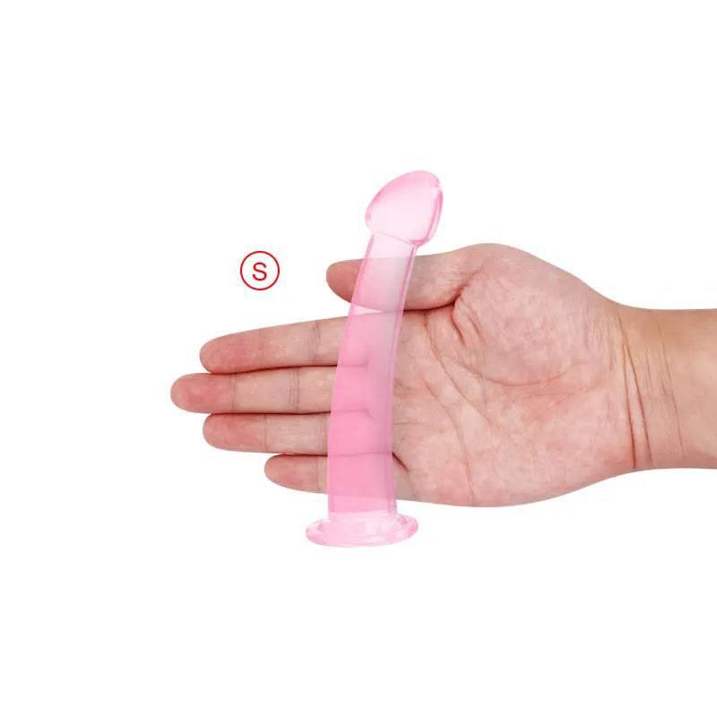 Soft Jelly Dildo with Suction Cup – Crystal Masturbator for Women and Men - Passion Pulse Adult