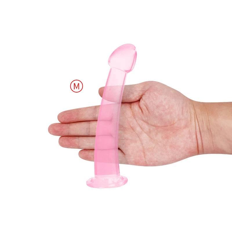 Soft Jelly Dildo with Suction Cup – Crystal Masturbator for Women and Men - Passion Pulse Adult