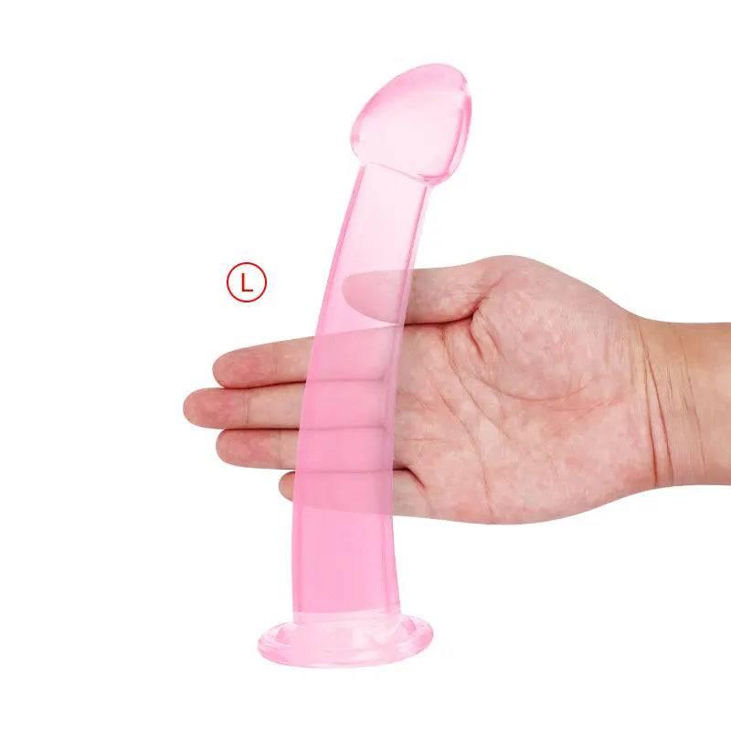 Soft Jelly Dildo with Suction Cup – Crystal Masturbator for Women and Men - Passion Pulse Adult