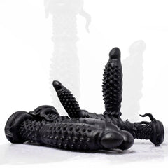 Oieffur Black Dildo With Spikes Silicone Dildo - Passion Pulse Adult