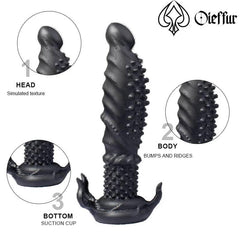 Oieffur Black Dildo With Spikes Silicone Dildo - Passion Pulse Adult