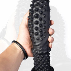 Oieffur Black Dildo With Spikes Silicone Dildo - Passion Pulse Adult