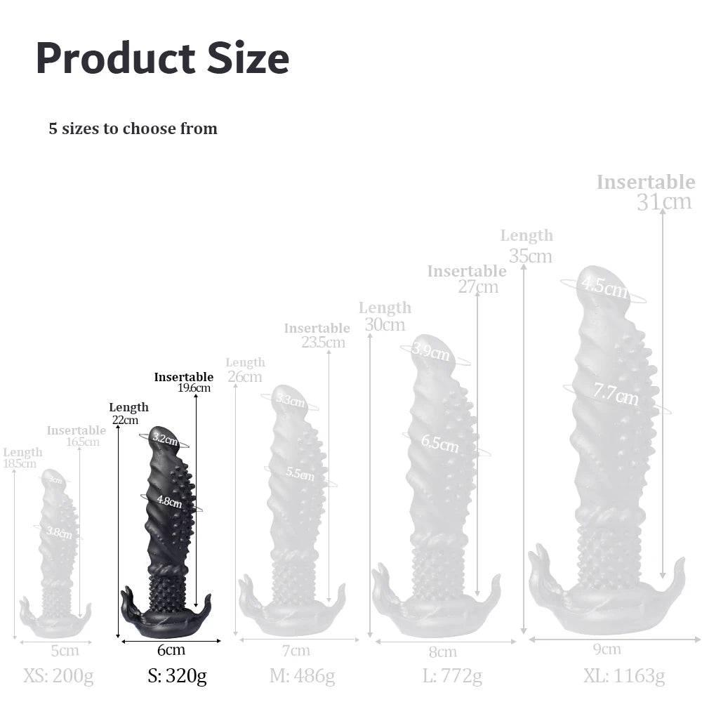 Oieffur Black Dildo With Spikes Silicone Dildo - Passion Pulse Adult