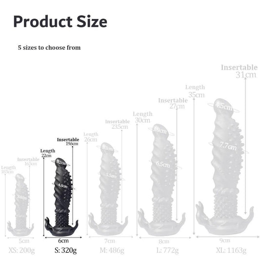 Oieffur Black Dildo With Spikes Silicone Dildo - Passion Pulse Adult