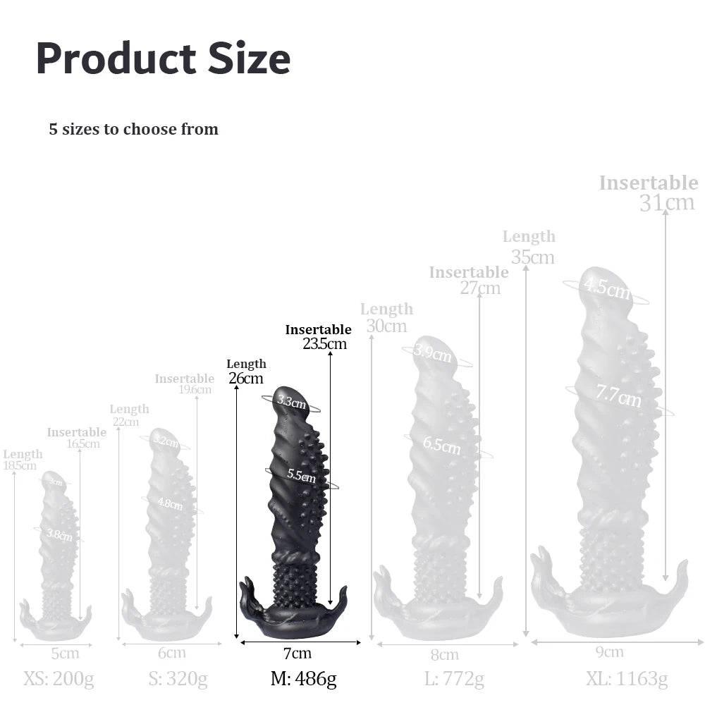 Oieffur Black Dildo With Spikes Silicone Dildo - Passion Pulse Adult