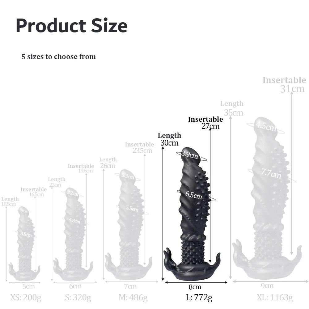 Oieffur Black Dildo With Spikes Silicone Dildo - Passion Pulse Adult