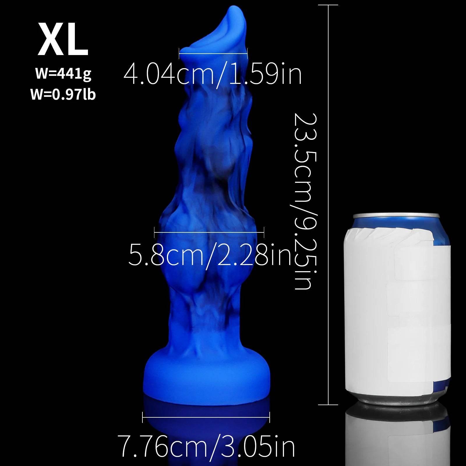 Silicone Dog Knot Dildo - Realistic Fantasy Toy for Women & Men - Passion Pulse Adult