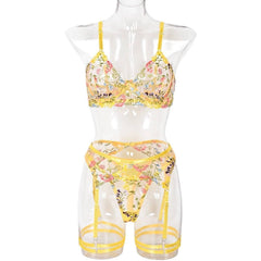 Flower Embroidery Lingerie Set - Passion Pulse Adult